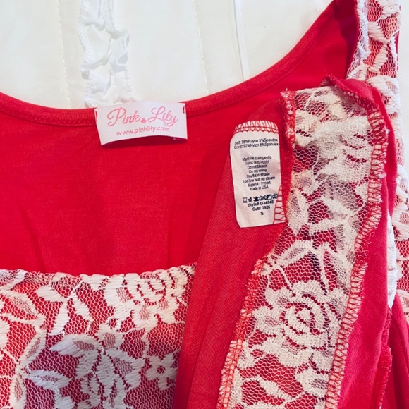 Pink Lily - Pink and white lace dress - Picture 4 of 4